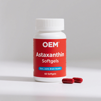 Huile d'astaxanthine OEM 8mg en gélules souples végétaliennes antioxydantes, 60/120 unités pour marque privée - Soutien immunitaire et énergétique pour adultes