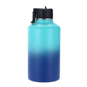 Bouteille d'eau isolée en acier inoxydable de grande capacité de 64oz avec poignée vente en gros garder au chaud au froid - Product Image 3