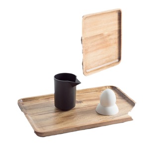 Acacia Wood <b>Tray</b> Rectangular Solid Wood Serving <b>Tray</b> For Hotel Food Dessert Breakfast <b>Snack</b> Plate - Product Image 4