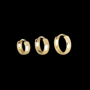 Minimalist Round Hoop <b>Earring</b> Set Gold 3-Piece Clip-On For Women Everyday Wear Geometric Design - Product Image 3