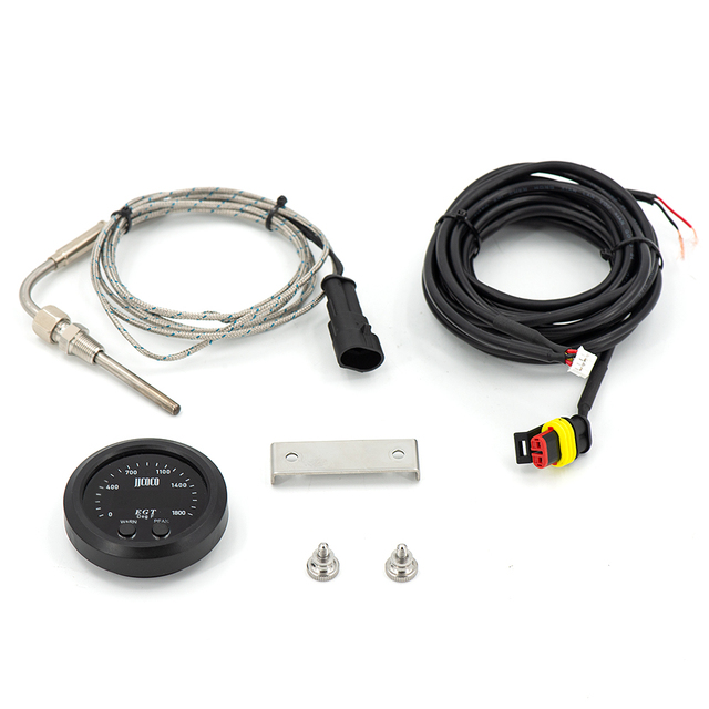Universal 52mm Ultra-Thin Round Exhaust Temperature Gauge with Red LED Display With 1/8NPT Sensor(0-1800F)