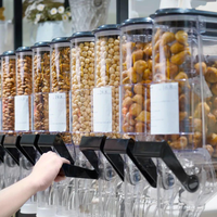 Étagères de présentation de noix complètes à alimentation par gravité pour les magasins zéro déchet, bac à nourriture en vrac pour les grains de café