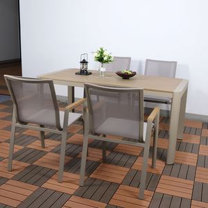 Ensemble <span class=keywords><strong>de</strong></span> table <span class=keywords><strong>et</strong></span> <span class=keywords><strong>de</strong></span> chaises <span class=keywords><strong>de</strong></span> <span class=keywords><strong>jardin</strong></span> modernes <span class=keywords><strong>en</strong></span> <span class=keywords><strong>aluminium</strong></span> PRUNIA pour 6 personnes, élégant pour les événements <span class=keywords><strong>en</strong></span> plein air - Product Image 6