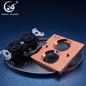 เต้ารับติดผนังทองแดงเปลือย NEMA 2 ระดับออดิโอไฟล์ สำหรับเครื่องขยายเสียงและซับวูฟเฟอร์ มาตรฐานอเมริกา พร้อมกล่องเต้ารับแบบชุบ - Product Image 1