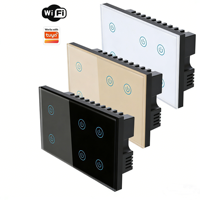 Interrupteurs muraux télécommandés filaires 6 gangs en ABS trempé PC Wifi 8 GANG Switch Zigbee WiFi Smart Light Switch EU Type