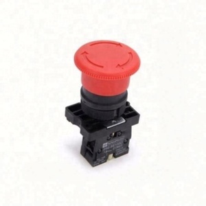 Interruptor de botón pulsador de parada de emergencia tipo hongo rojo NC N/C de 22 mm, 600 V, 10 A - Product Image 2