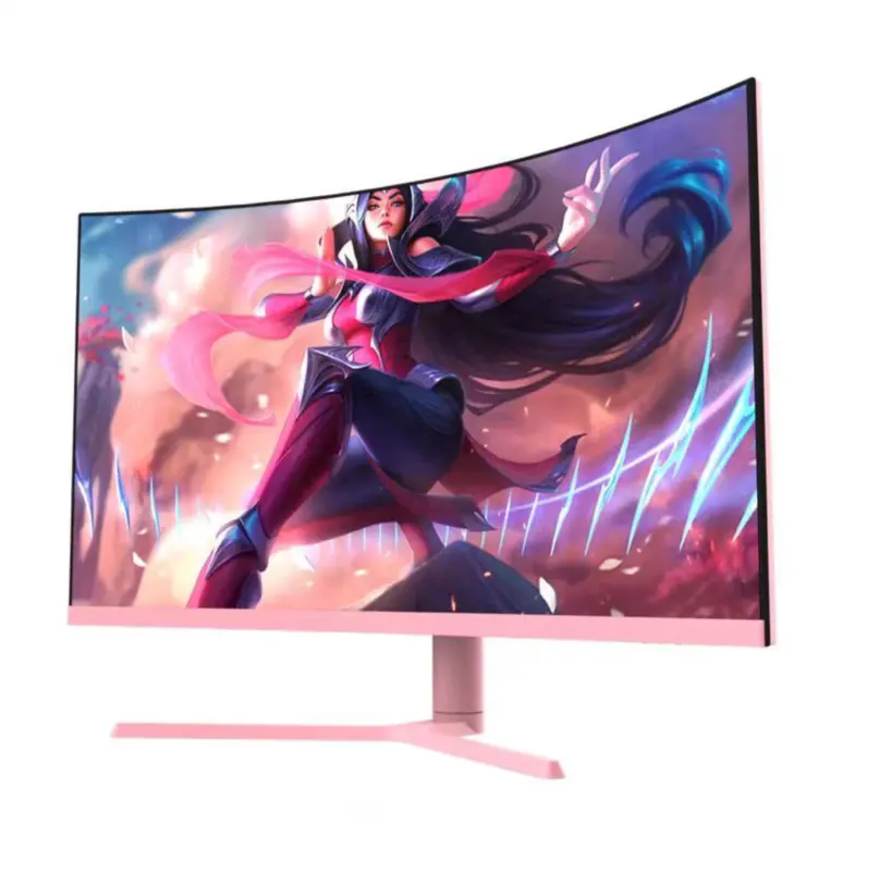 HDR 27 inch Pink color QHD 144hz 165hz curved 2k gaming monitor