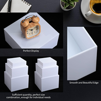 Cube en acrylique à fond creux moderne personnalisé imbriqué présentoir écologique étagère alimentaire pour buffet table dessert objets de collection