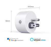 Tuya APP Smart Plug US Mini Wifi Plug avec parafoudre 110-240V Commande vocale Prise intelligente et commutateurs