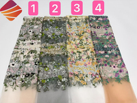 Tissu en dentelle à sequins de haute qualité, vente en gros, tissu brodé en maille française, élégant motif floral 3D, dentelle en tulle pour la haute couture