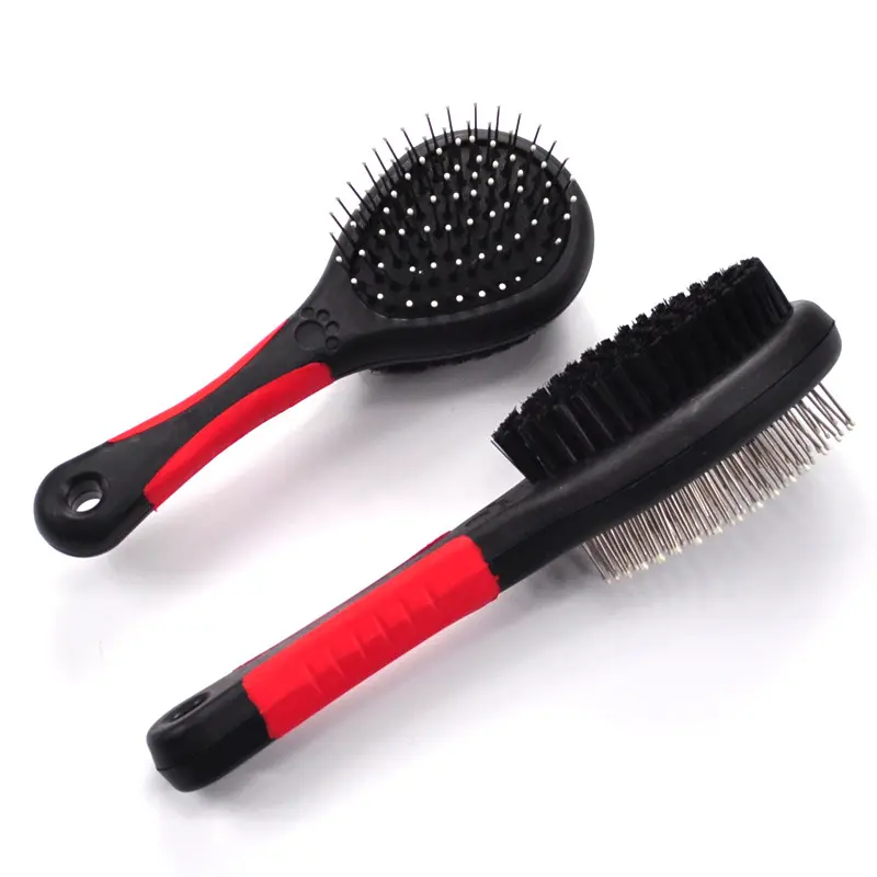 Wholesale Pet Cleaning Products Black Double Sided Bath Brush Remove Hair Tool Dog Grooming Brush