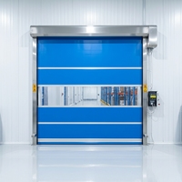 Porte rapide professionnelle en PVC pour chambre froide, directement de l'usine, avec capteur de sécurité et conception anti-poussière