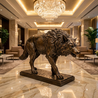 Statue de loup traqueur en bronze sur mesure - Moulage à la cire perdue sur mesure avec patine antique appliquée à la main, sculpture en bronze