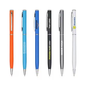 <b>Retractable</b> Metal Ballpoint <b>Pens</b> Office School Promotional Rolling Ball <b>Pens</b> with Custom Logo Multi-color Black Ink - Product Image 1