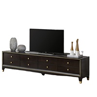 Meuble TV de style contemporain de luxe sur mesure, finition brillante, meuble TV pour salon, base en acier inoxydable, élégant pour la chambre à coucher, en vente