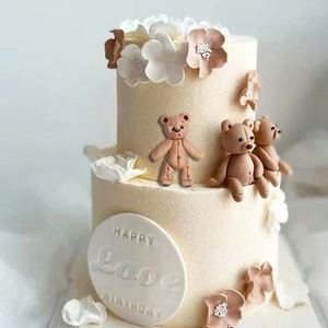 Cartoon Bear Silicone Mold For Chocolate Fondant Cake Decorations 5 Cavities Round Shape - Product Image 3
