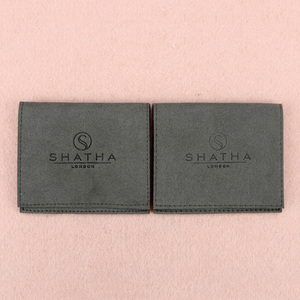 Pochettes à bijoux en microfibre suédée de luxe, design personnalisé 2024, logo imprimé sur mesure, pochette en velours, emballage et présentation de bijoux - Product Image 2