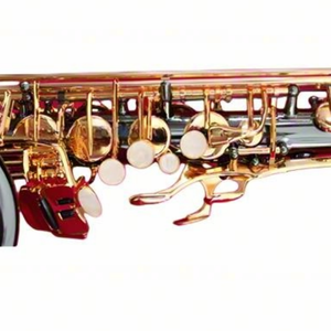 Saxophone alto Eastern Music Eb, corps en laiton laqué noir et or, gravé à la main, pour étudiants débutants, avec étui - Product Image 4