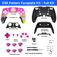 Kit Pelindung Layar Pola DIY Kompatibel dengan Pengontrol DSE, Cangkang Pengganti Cetak Kustom dengan Pegangan Anti Selip, Modifikasi Gamepad Acc