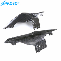 AKOSO Pre-preg 3K fibra de carbono accesorios motocicleta fibra de carbono asiento trasero Panel lateral para BMW S1000RR 2015-2018