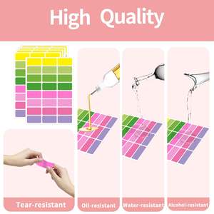 Étiquette de congélateur amovible personnalisée 1x2 pouces étiquette de codage multicolore auto-adhésive pour contenants alimentaires pot à épices jouet stationnaire - Product Image 4