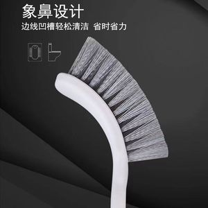 Toilet <b>Brush</b> Plastic Grey <b>Long</b> <b>Handle</b> Dense Bristles For Bathroom Cleaning - Product Image 4