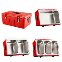 Conteneur Isotherme Commercial pour Aliments – Boîte de Restauration Thermique avec Intérieur en Acier Inoxydable pour Transport d'Aliments Chauds ou Froids – 1 à 3 Compartiments