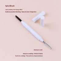 Brosse à mascara double tête en diamant avec capuchon de protection, peigne en acier inoxydable et poils en nylon pour cils et sourcils (vente en gros)