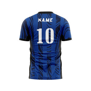 Camiseta de Fútbol para Hombre con Estampado Digital de Líneas Azules, Transpirable y de Secado Rápido, Servicio OEM, Diseño Retro - Product Image 2