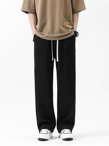 Trendy Brand <b>Men's</b> Sports Casual Pants Fashionable Drop-crotch Design Drawstring <b>Cuffed</b> Loose Straight-leg Sweatpants - Product Image 3