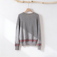 Pull à manches longues décontracté pour femmes, pull à col rond d'hiver, et haut en tricot ample en cachemire 100%, logo personnalisable