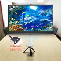 TouYinger Écran de table en fibre de verre 50 pouces 16:9 MD04 Mini projecteur LED mural électrique portable facile à transporter Garantie 1 an
