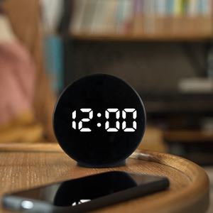 Круглый стол для путешествий из АБС-пластика, светодиодная подсветка, настольный цифровой будильник, настольные часы, радужные светодиодные часы - Product Image 4