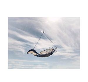 Tentures murales grises plumes lumière s'accrochent pendentif plumage jarretelle vitrail attrape-soleil décor à la maison - Product Image 5