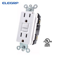 Prise murale GFCI ELEGRP pour auto-test résidentiel, 15 A 125 V, prises GFI décoratives, interrupteur différentiel