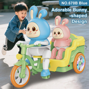Voiture de jouet électrique à trois roues personnalisée et élégante pour enfants, en plastique, avec effets lumineux et musicaux - Product Image 3