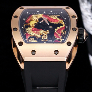 Reloj Mecánico para <span class=keywords><strong>Hombre</strong></span> de Alta Calidad con Caja de Oro Rosa, Esfera Luminosa con Dragón Oriental, Elegante y Lujoso, Resistente al Agua - Product Image 2