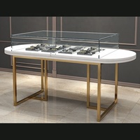 Benutzer definierte moderne Edelstahl Diamant Schrank Glas Schmuck Vitrine für Shop