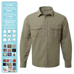 Chemise de Pêche sur Mesure OEM <span class=keywords><strong>Homme</strong></span> UPF50+ Séchage Rapide <span class=keywords><strong>Manche</strong></span> <span class=keywords><strong>Longue</strong></span> avec Capuche Mélange Bambou Polyester - Product Image 1