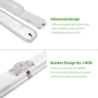 54W/50W/40W sélectionnable Dimmable IP66 étanche à la vapeur LED tri-preuve lumière Garage Tube luminaire