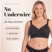 OEM/ODM Soutien-gorge sans fil pour femme, noir, en soie glacée, sans couture, à bords ondulés, avec larges bretelles réglables et douces