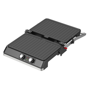 6 Tranches 180 Degrés Ouvert Plaque Fixe <span class=keywords><strong>Panini</strong></span> Presse <span class=keywords><strong>Grill</strong></span> <span class=keywords><strong>XL</strong></span> 34*24cm Grand Bouton Mécanique Contact <span class=keywords><strong>Grill</strong></span> - Product Image 2