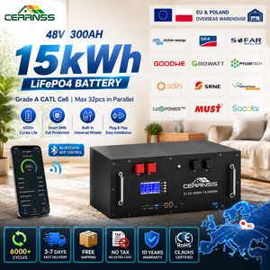 Batería de Iones de Litio CERRNSS, Precio de Fábrica, <span class=keywords><strong>5kwh</strong></span>, 10KWH, 15KWH, 51.2V, para Almacenamiento de Energía <span class=keywords><strong>Solar</strong></span> en el Hogar, Batería Lifepo4 de 48v, 100ah, 200ah, 300ah - Product Image 1