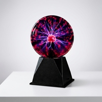 Boule de plasma sphérique interactive moderne et amusante, lampe à plasma statique pour activité de jeu en intérieur, décoration de table pour Halloween
