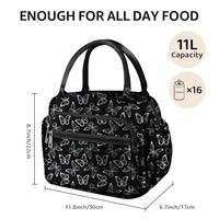 Sac à lunch isotherme élégant pour femmes, en polyester, fermeture éclair, motif lettres, capacité de 11 litres, imperméable, personnalisable