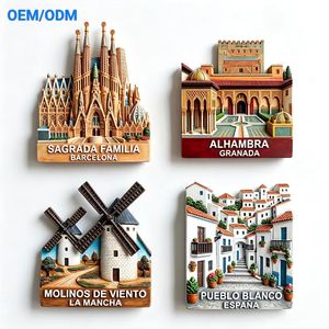 Imán de Resina 3D Personalizado de España, Recuerdo de la Sagrada Familia de <span class=keywords><strong>Barcelona</strong></span>, Adhesivo Magnético para Refrigerador, Regalo Turístico Español - Product Image 1