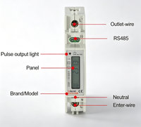 Medidor de Energía Monofásico para Cargador de Vehículos Eléctricos, Montaje en Riel DIN, Acrel ADL10-E 10(60)A 230V, Monitor de Energía LCD, Modbus-RTU RS485, Bidireccional