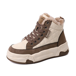 <span class=keywords><strong>2023</strong></span> hiver femmes grosses chaussures Style coréen haut en peluche coton baskets populaire semelle épaisse blanc baskets décontractées - Product Image 1