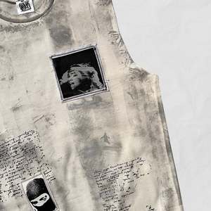 Camiseta Personalizada de Estilo Urbano para Hombre, 100% Algodón Puro, Impresión Serigráfica y Diseño con Calcomanías, Corte Holgado - Product Image 4