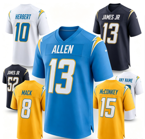 Maillot de football des Chargers de style Los Angeles # 10 Herbert # 3 Derwin James Jr Broderie Cousue en Gros - Product Image 1